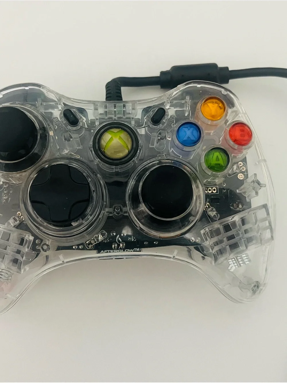 Xbox-Compatible Clear Wired Controller with Colored Action Buttons